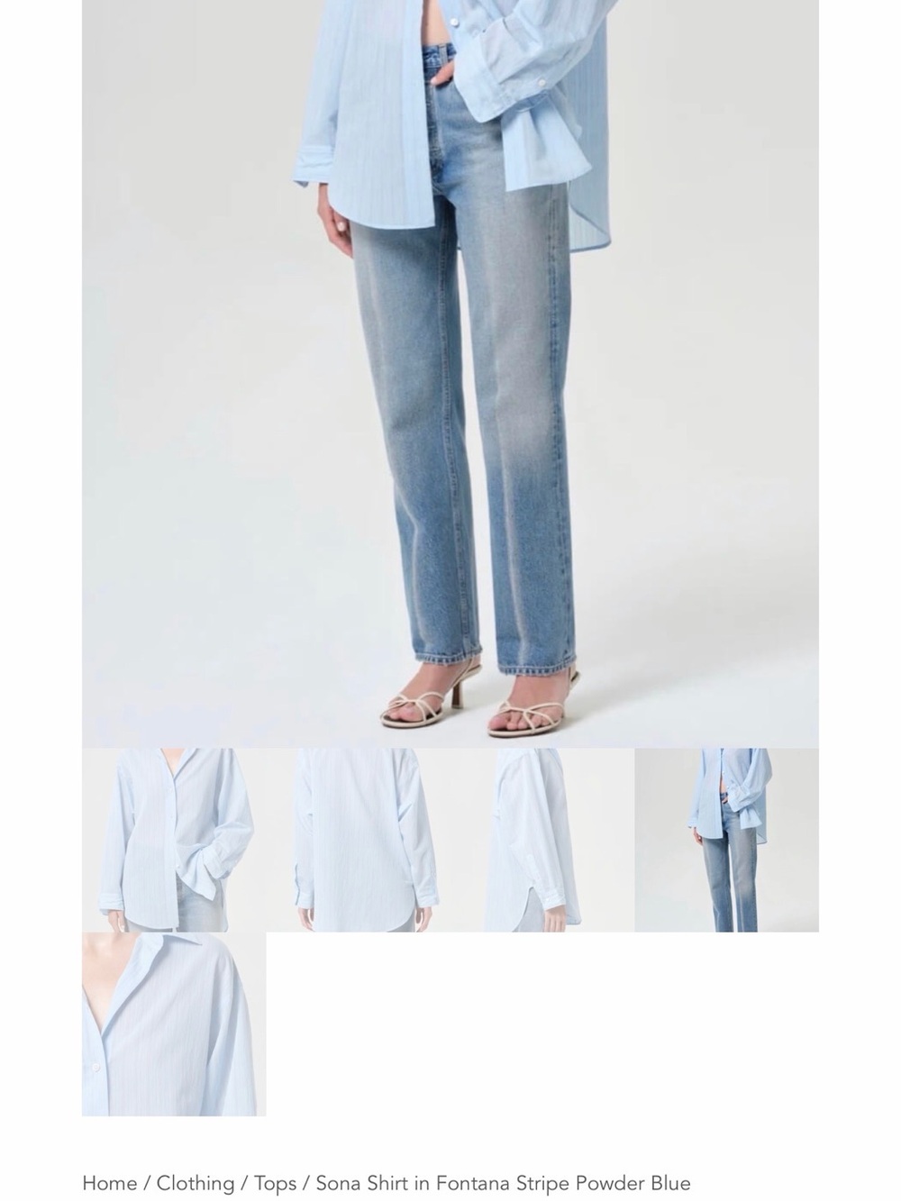 Agolde Powder Blue Button-Down Sona Shirt